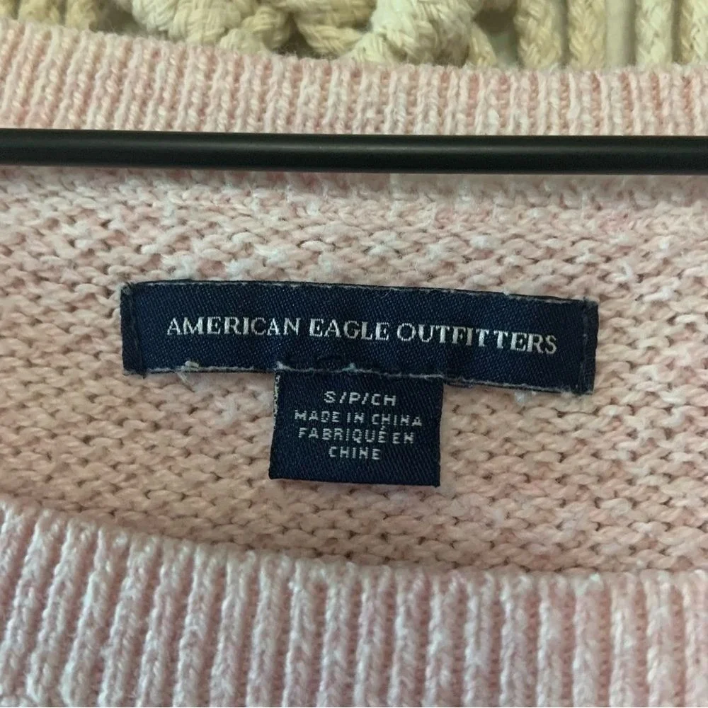 AMERICAN EAGLE Women's Two Toned Ombré Open Knit Sweater Pink Size Small